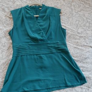Gorgeous Calvin Klein Teal faux-wrap blouse!